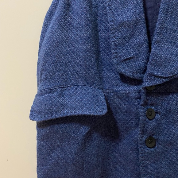 pas de calais Navy Blue Linen Vest with Ribbon - Picture 3 of 10